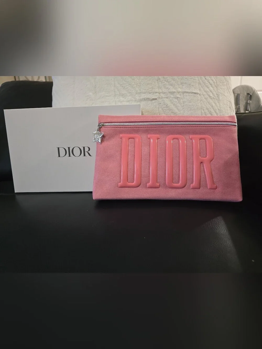 Dior Pink Suede Beauty Pouch